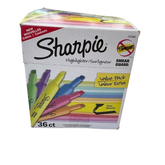 NEW Sharpie Highlighter Chisel Tip Assorted Colors 36 Pack - Picture 7 of 7